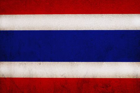 Flag of Thailand on old wall texture background.の写真素材