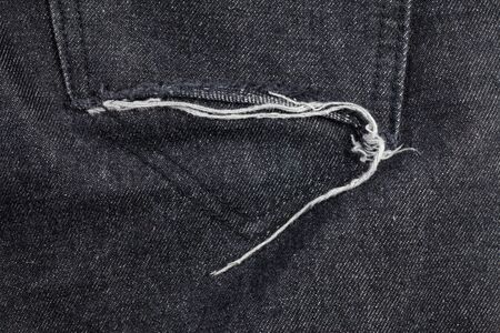 Old black jeans torn denim texture vintage.