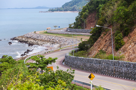 The road along beautiful beaches in Thailand.の写真素材