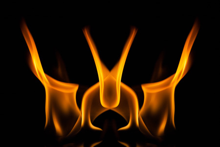 Fire flame on black background.の写真素材