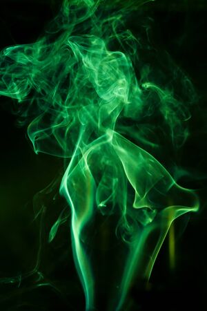 Movement of green smoke.の写真素材