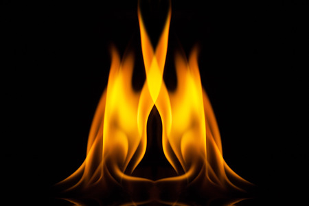 Fire flame on black background, Fire, Flameの写真素材