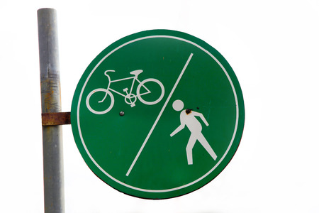 Signs walkways, bike lanes.の写真素材