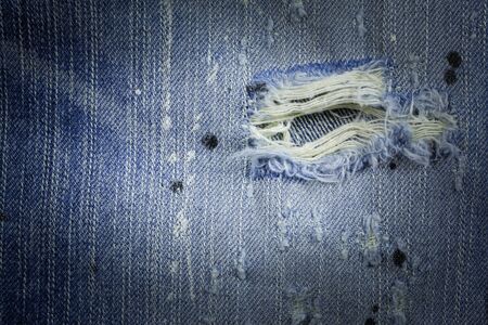 Jeans background, Denim torn texture.の写真素材