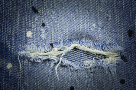 Jeans background, Denim torn texture.の写真素材