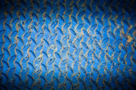 Surfaces blue metal floor sheet with rust.の写真素材