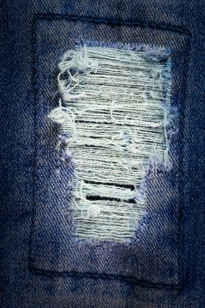 Jeans background, Denim torn texture.の写真素材