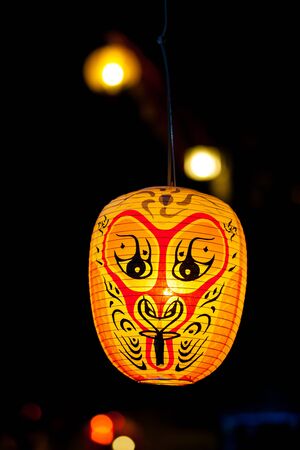 Chinese mask lantern decoration in Chinese New Year celebrations.の写真素材