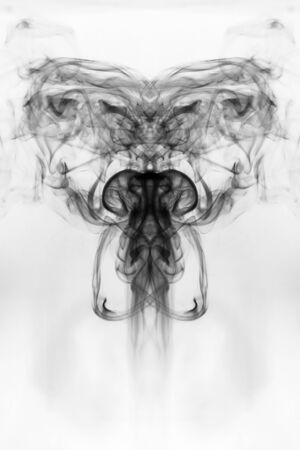 Toxic fumes movement on a white background.の写真素材