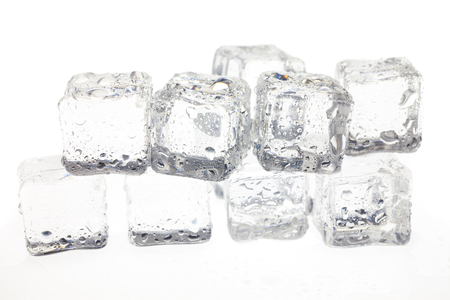 ice cubes on white background.の写真素材