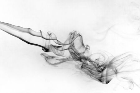 Smoke toxic movement on a white background.の写真素材