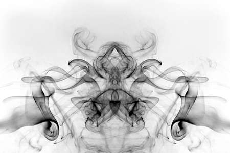 Smoke toxic movement on a white background.の写真素材