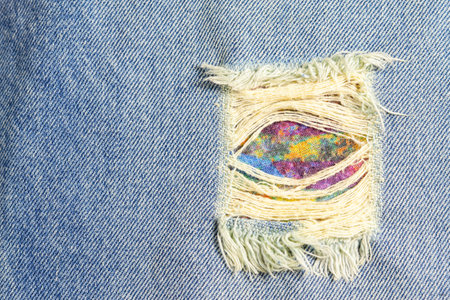 Jeans torn denim texture background.の写真素材