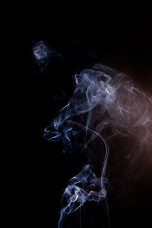 Smoke motion on black background.の写真素材