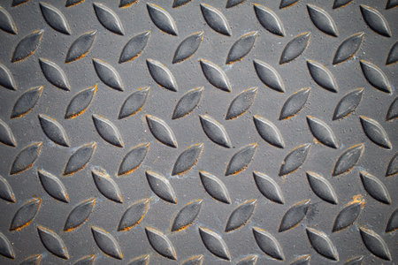 Patterned steel surface and rust.の写真素材