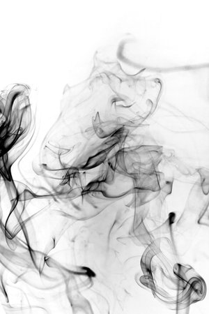 Smoke toxic movement on a white background.の写真素材