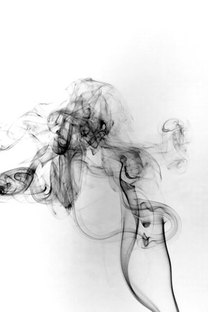 Smoke toxic movement on a white background.の写真素材