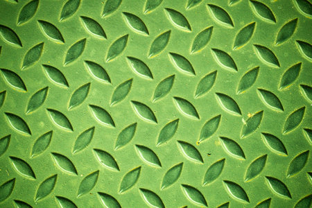 Green steel surface and rust.