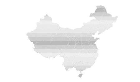 China map cut region on white backgroundの写真素材