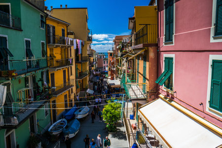 Street in Manarola, Italyのeditorial素材