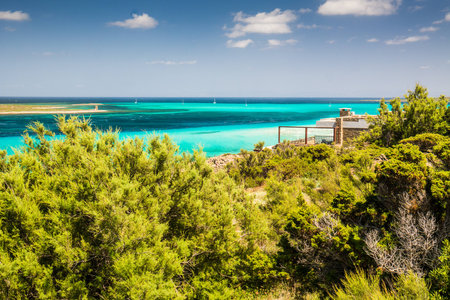 Sea near La Pelosa beachの写真素材