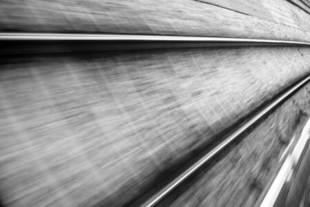 Railroad track with motion blurの写真素材