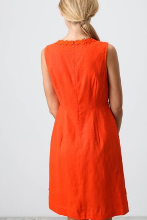 Beautiful Woman in Red Dress on Whiteの写真素材