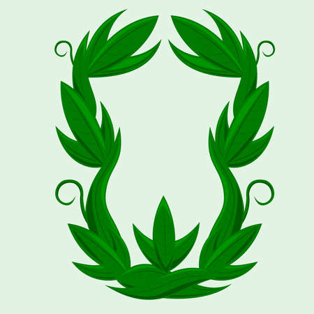 Green leafy floral pattern.のイラスト素材