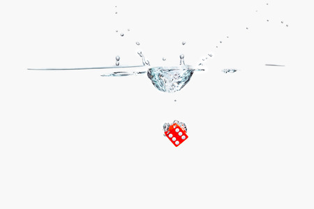splashing diceの写真素材