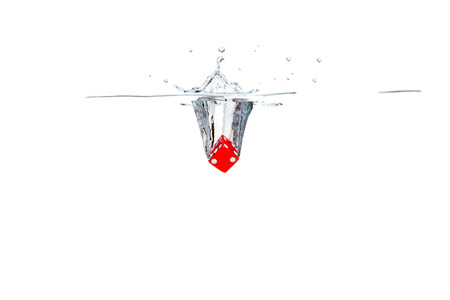 splashing diceの写真素材