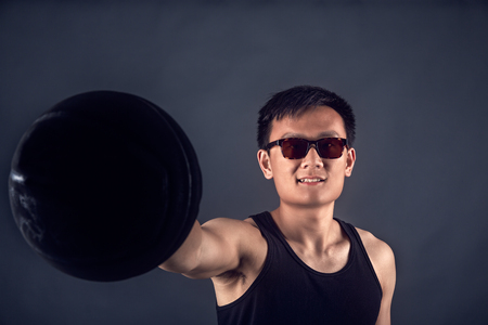 Fashion studio shots of young Taiwanesse model.の写真素材