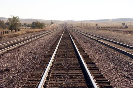 endless rails in the desert - Utah, USAの写真素材