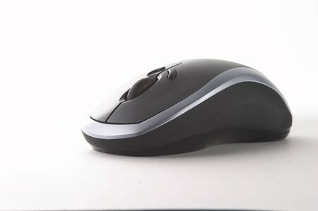 Stylish Computer Laser Mouse in black with silver edgesの写真素材