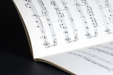 sheet of music with black notes on white paper (SM004)の写真素材