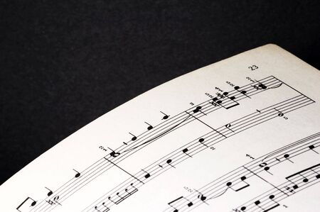 sheet of music with black notes on white paper (SM003)の写真素材