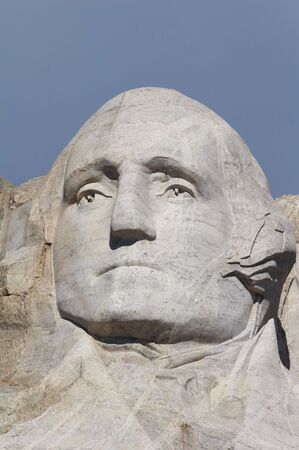 George Washington - mount rushmore national memorial - Stone Sculptures of George Washington, Thomas Jefferson, Theodore Roosevelt, and Abraham Lincoln - black hills, south dakota, USAのeditorial素材