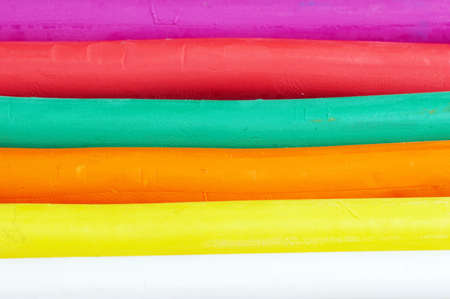multicolored plasticine - landscape format - colored stripes - backgroundの写真素材
