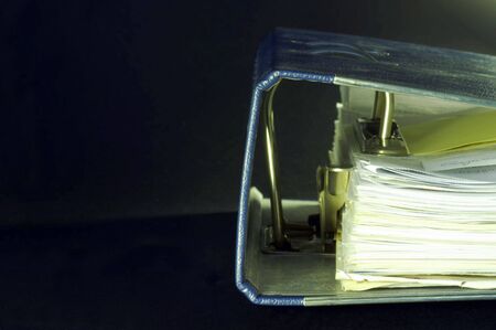 bottom of a blue binderの写真素材