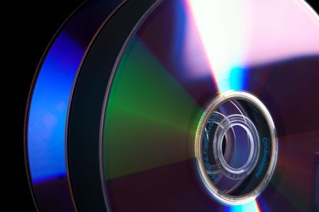 Abstract Stack of DVD - isolated on black background