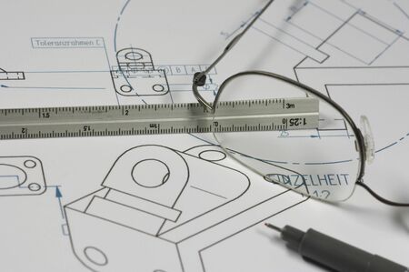 mechanical engineer constructing elementの写真素材