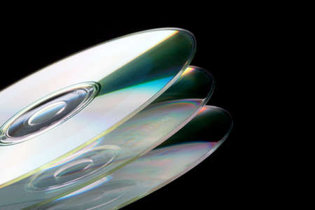 Abstract Stack of DVD - isolated on black background