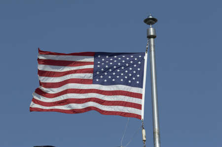 waving flag of the united states of america