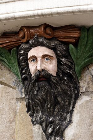 jesus symbol at the wall of a buildingの写真素材