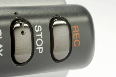 digital dictaphone in detail - silver and black