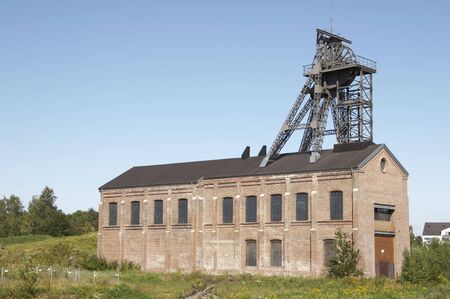 The Gneisenau Colliery Shaft, Dortmund. Tomson head frame dated back to 1885. It is the oldest existing steel headgear in the Ruhr area.の写真素材