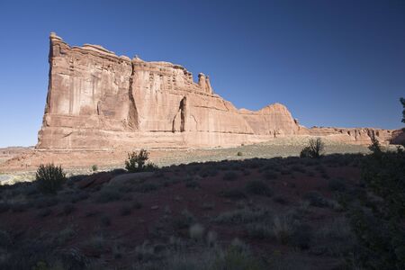 Tower of Babel and The Organ - Rock formation in Arches National Park in Utah, USAの写真素材