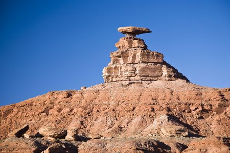 Mexican Hat Rock - uniquely sombrero-shaped rockの写真素材