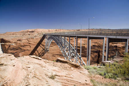 Glen Canyon Dam bridge in Arizona near Pageの写真素材