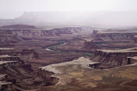 View from the Green River Overlook, Canyonlands National Park in Utah, USAの写真素材
