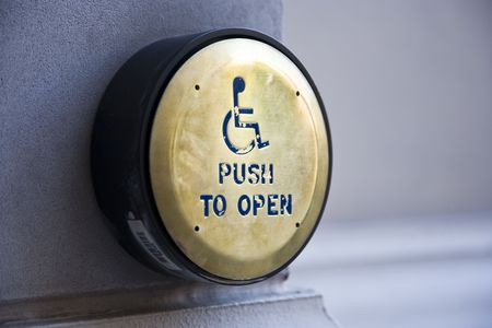 Push to open button for handicapped peopleの写真素材